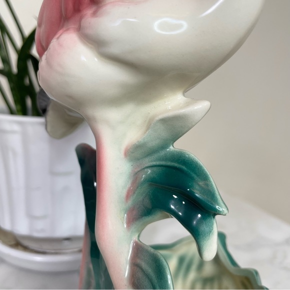 Vintage 1950s MCM Ceramic Standing Pink Flamingo Planter Figurine - Picture 7 of 16